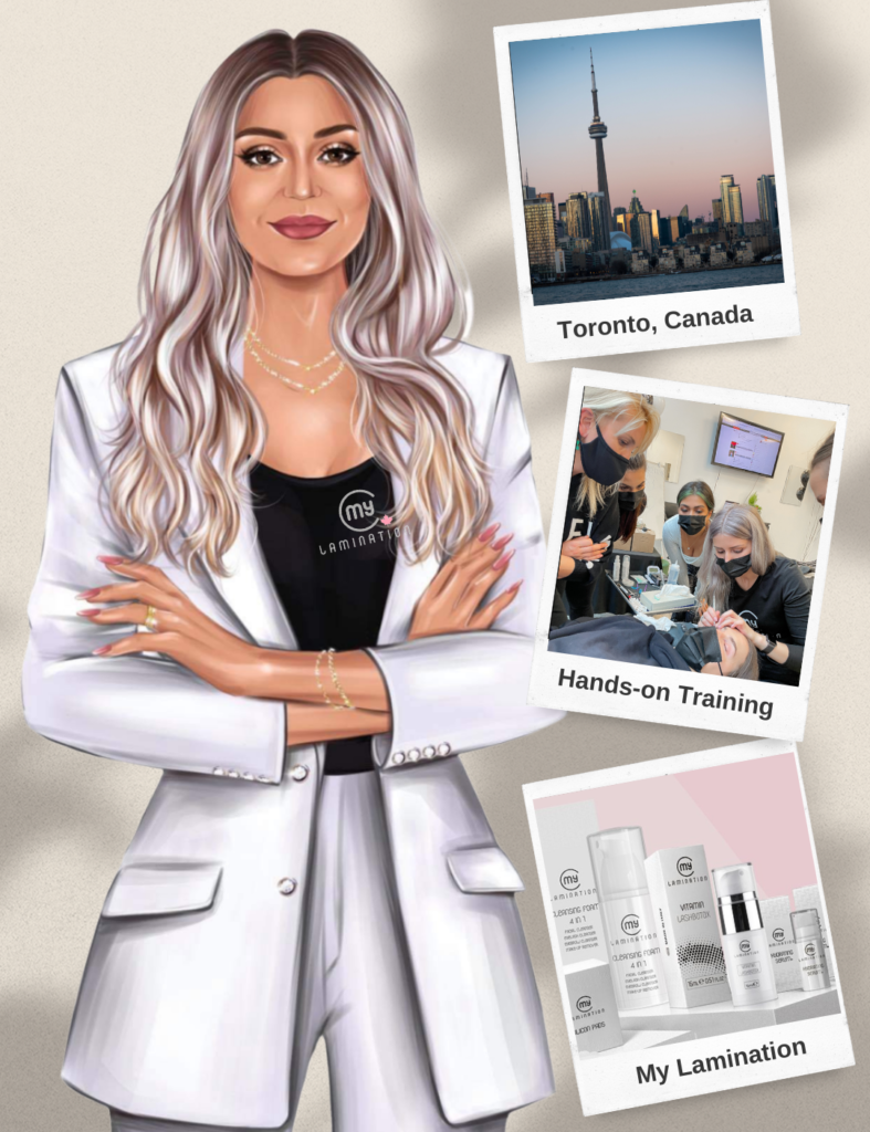 A Lash Lift Master and Educator teaching an in-person lash lift course in Toronto, Ontario, Canada | Lash Lift education | Lash Lift in-person training | Lash lift course | Lash Lift Before and After | Beauty business | Lash Lift Tips | Lash Lift and Tint | Lash Mother Uli